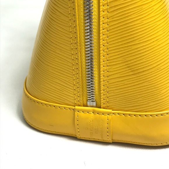 Louis Vuitton Epi Alma Tote Bag Handbag Leather Mimosa Orange Yellow - Picture 6 of 15